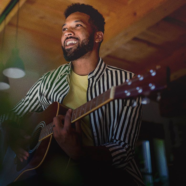 Musician playing guitar